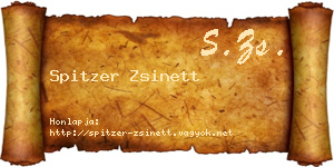 Spitzer Zsinett névjegykártya